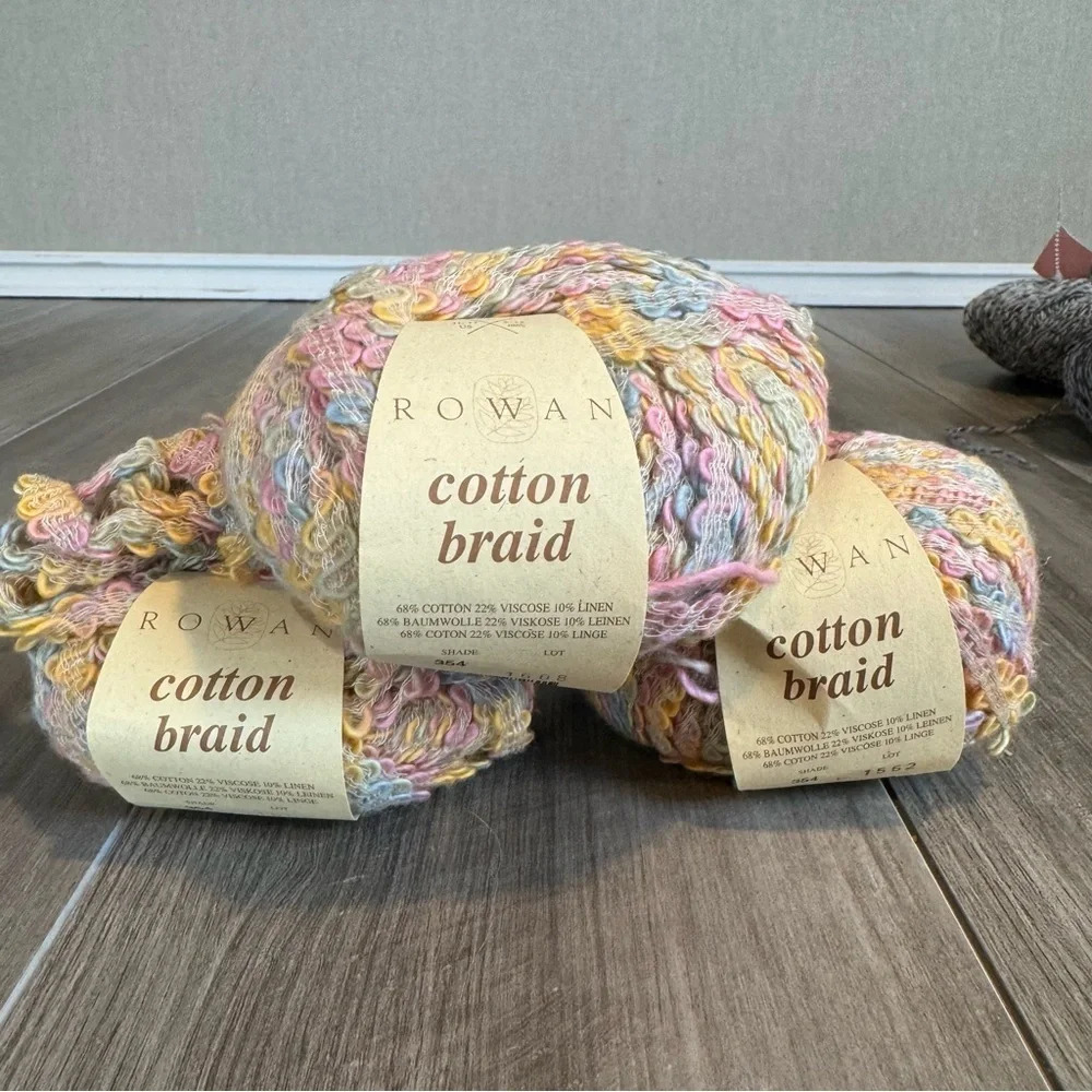 Rowan Cotton Braid yarn lot of 3 skeins • Multicolored • Shade 354